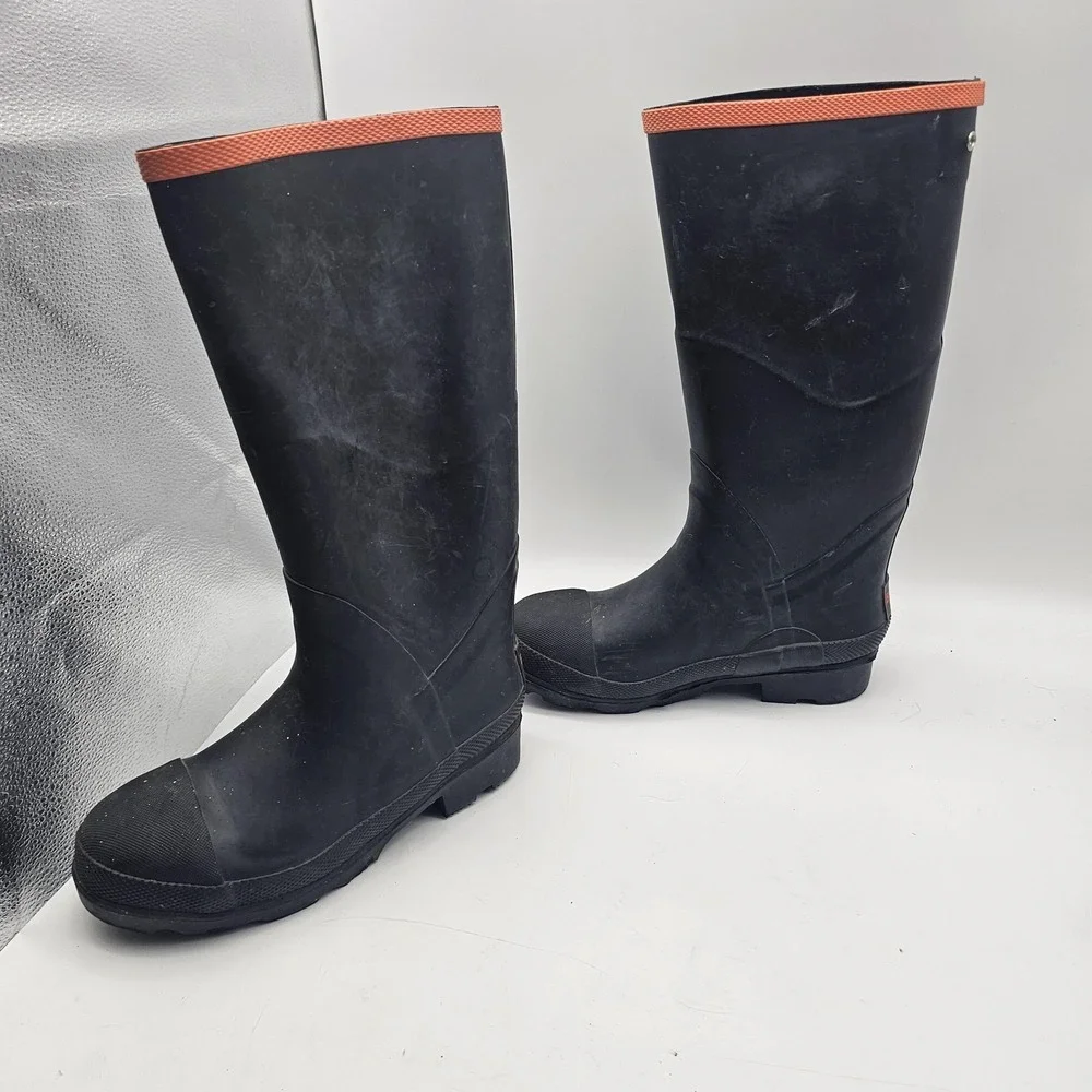 Brazos Boots Mens Size 7 Black Rubber Waterproof Work Rain FWBWRE1035 Safety